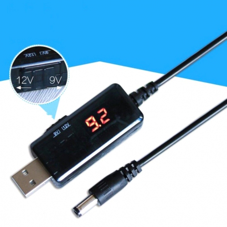 کابل USB افزاینده ولتاژ DC با خروجی 9V و 12V به همراه نمایشگر UPS مودم